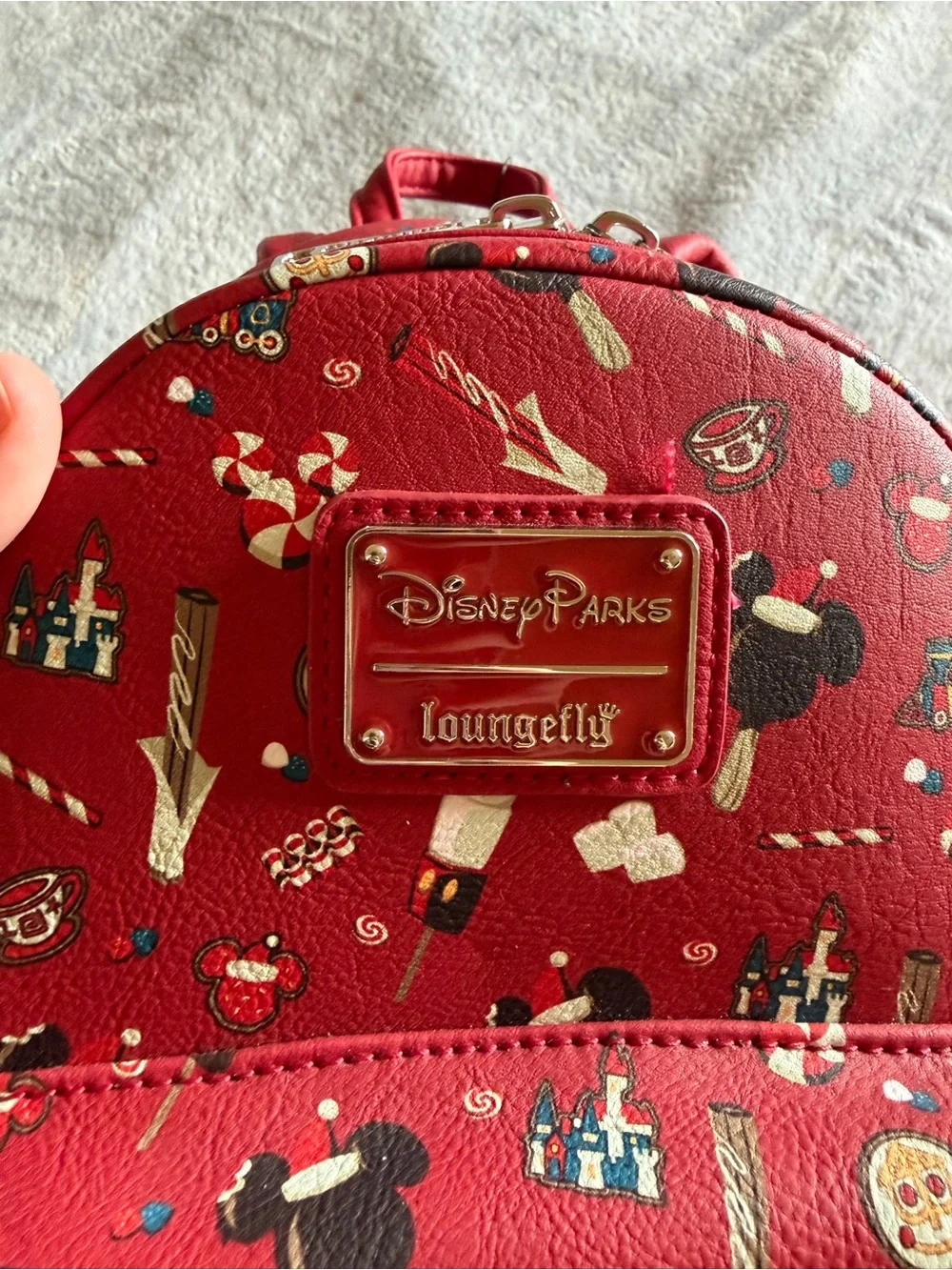 Disney Parks Loungefly Snacks Mini Backpack NWT Mickey Treats Red Bag